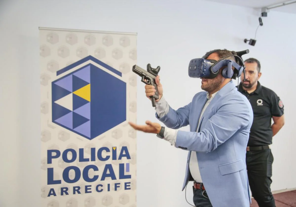 Lanzarote-Arrecife Schießübung im Simulator 93 SChiessuebung