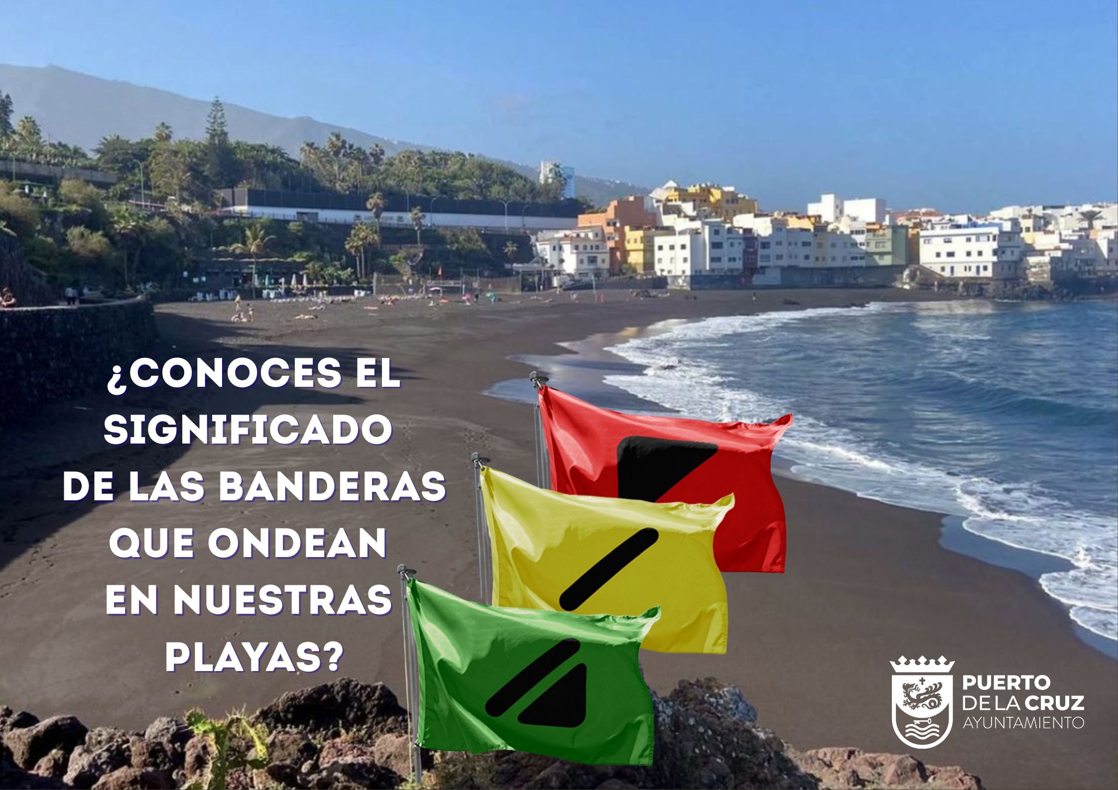 Teneriffa-Nord, Puerto de la Cruz: Badehinweise für Farbenblinde 1 Badehinweise