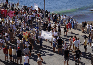 Gran Canaria-Ost, Telde: Protestmarsch gegen Verschmutzung der Küste 9 Protestmarsch