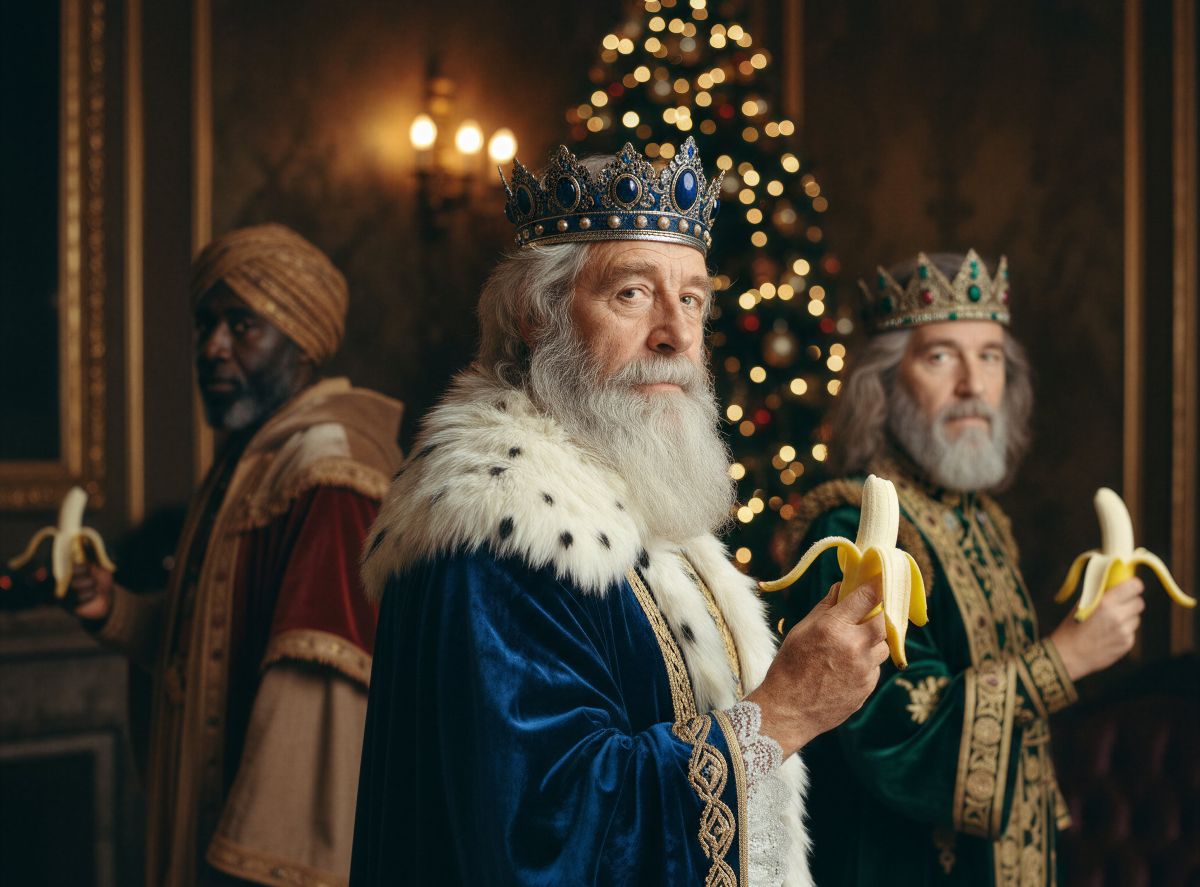 Kanarische Inseln: Bananenwerbung mit den Königen 1 Bananenwerbung