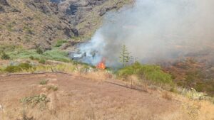 Teneriffa-Nordwest, Buenavista del Norte. Feuer in der Masca-Schlucht 11 Feuer