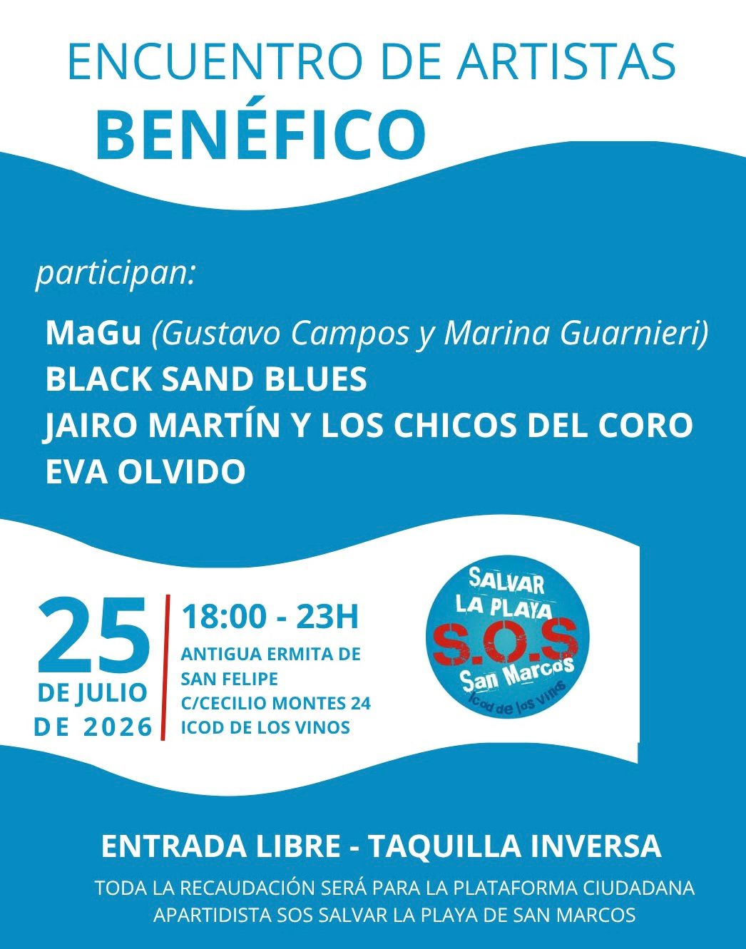 Teneriffa-Nord, Icod de los Vinos: Solidaritätskonzert für die Playa de San Marcos 1 Solidaritaetskonzert