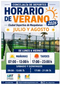 Gran Canaria-Süd, Maspalomas: Sommeröffnungszeiten der Sportanlage 2 Sommeroeffnungszeiten