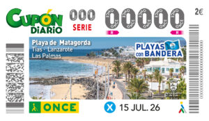 Lanzarote, Tías: ONCE-Los mit Motiv der Playa de Matagorda 18 once 1