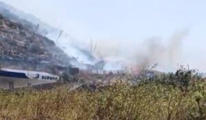 Teneriffa-Nordost, La Laguna: Brand auf einem Stoppelfeld 13 Feuer Valle Tabares