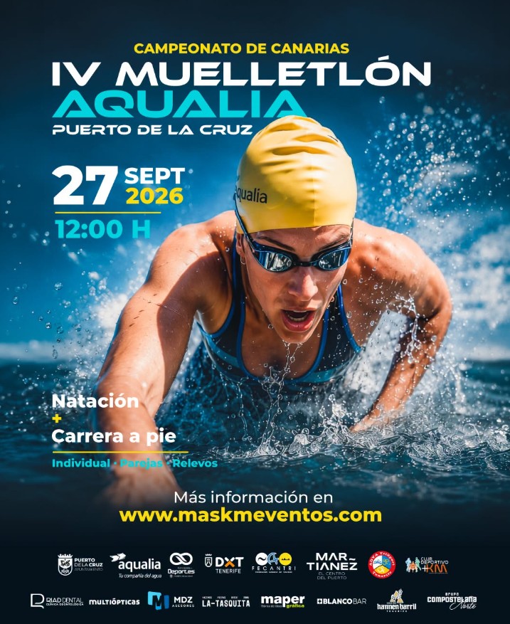 Teneriffa-Nord, Puerto de la Cruz: „IV. Muelletlón Aqualia Puerto de la Cruz“ 1 Schwimmwettbewerb Puerto