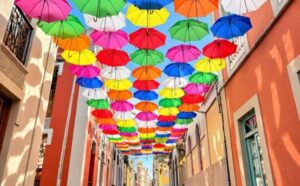 Strasse Schirme