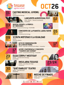 Lanzarote, Teguise: Kultur erobert Teguise im Oktober 13 Agenda Cultural Octubre 2026 Teguise 1