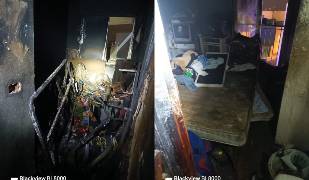 Teneriffa-Nord, La Laguna: Brand in La Laguna 100 Feuer La laguna