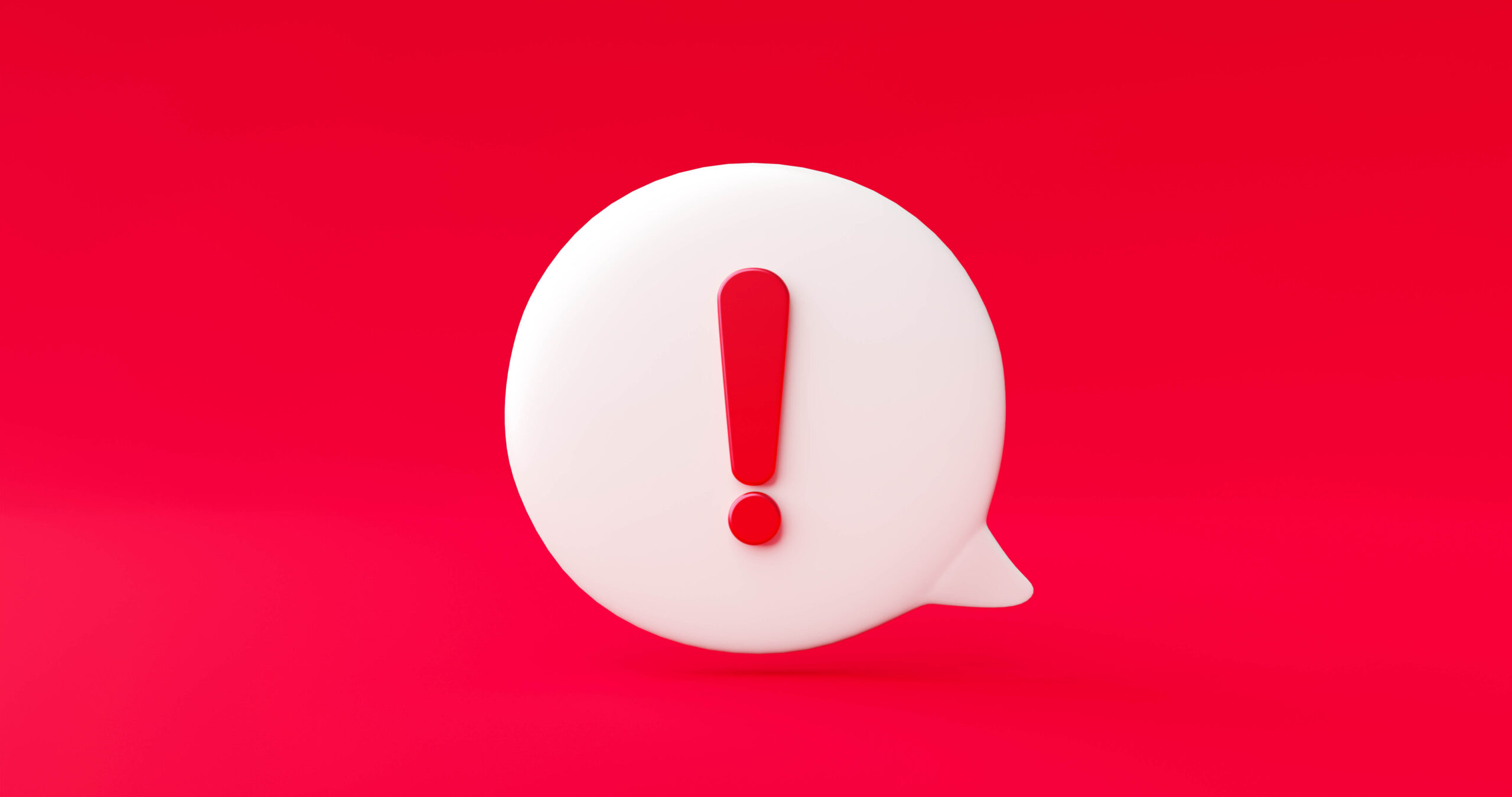 red danger alert notification reminder icon chat message bubble symbol background 3d illustration scaled